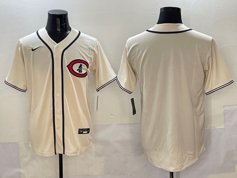 Men Chicago Cubs Blank Cream Throwback 2025 Nike MLB Jersey style 1->chicago cubs->MLB Jersey